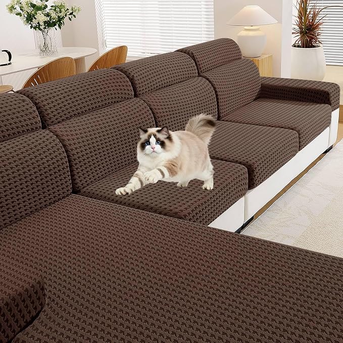 MAXIJIN Couch Cushion Covers for Sectional Sofa, Stretch Sofa Cushion Cover by MAXIJIN