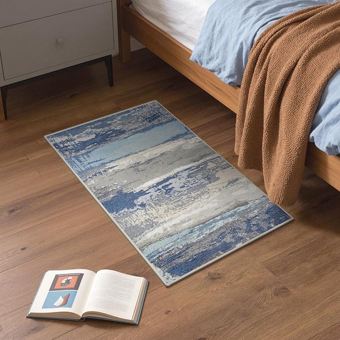 GENIMO 2X3 Washable Modern Doormat, Non-Slip Low Pile Chenille Area Rug - Image 2
