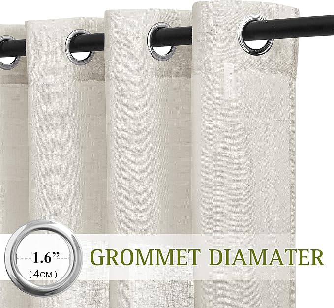 NICETOWN Kitchen Curtains Linen Burlap Drapes - Image 2