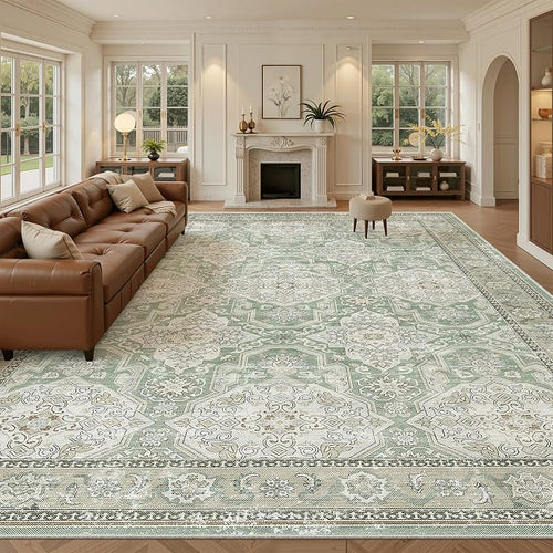 10x14 Area Rugs for Living Room, Non Slip Machine Washable Vintage Rugs - Image 2