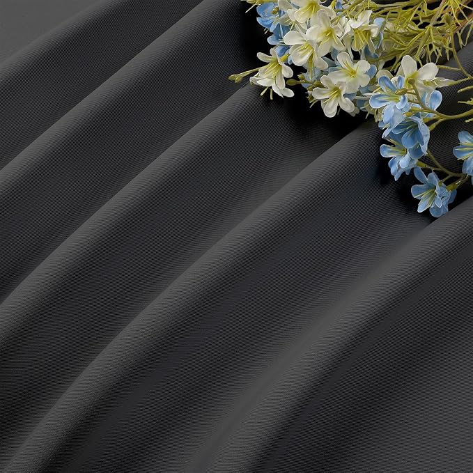 CUCRAF Dark Grey Blackout Curtains 84 inch Length 2 Panels Set, Rod Pocket Room - Image 7
