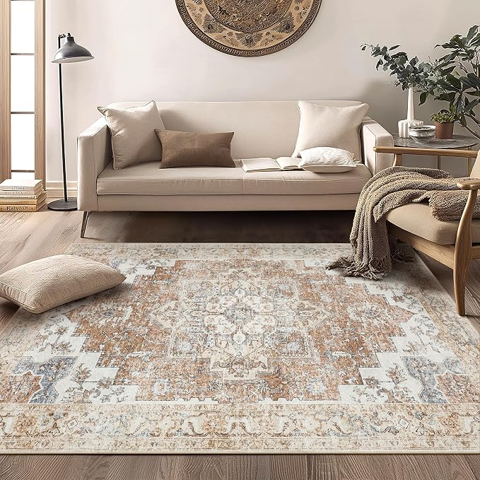GENIMO 6x9 Area Rugs for Living Room, Machine Washable Non Slip Rugs, Low Pile - Image 4
