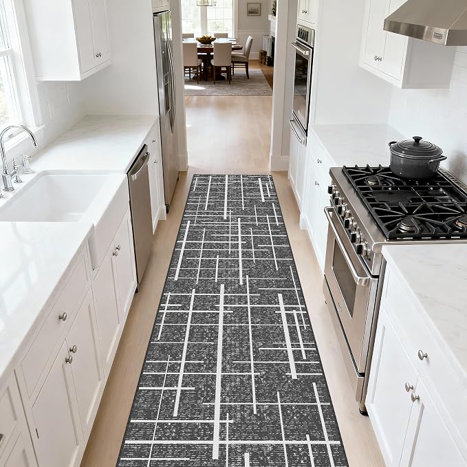 Non Slip Hallway Runner Rug 2x10, Washable Long Rug, Woven Thin Low Pile Carpet - Image 9