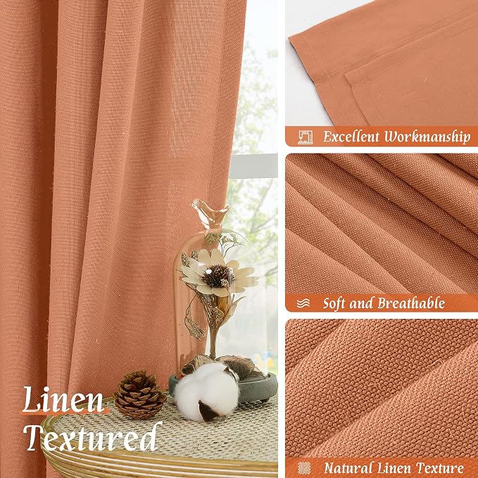 LAMIT Short Linen Curtains 45 Inches Long - Image 7