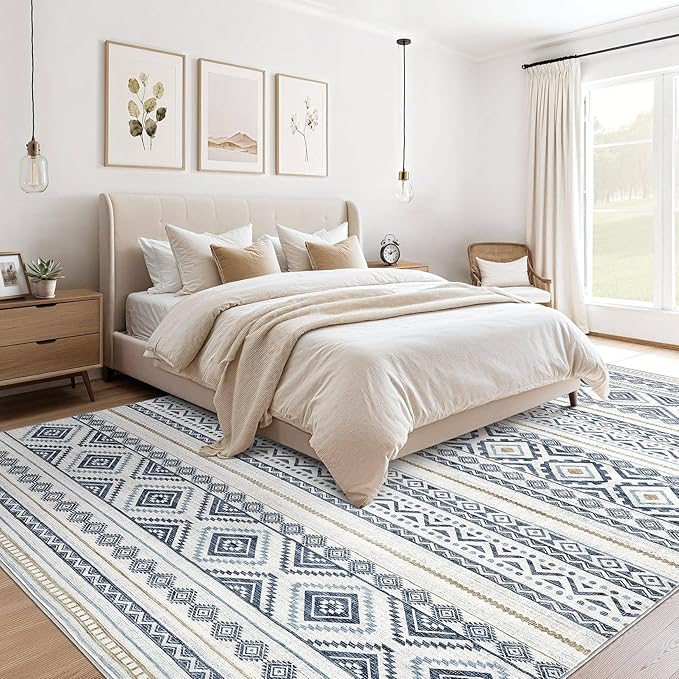 cotiled 10x13 Area Rug Living Room: Washable Boho Rugs - Image 4