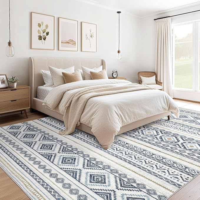 cotiled 10x14 Area Rug Living Room: Washable Boho Rugs - Image 5