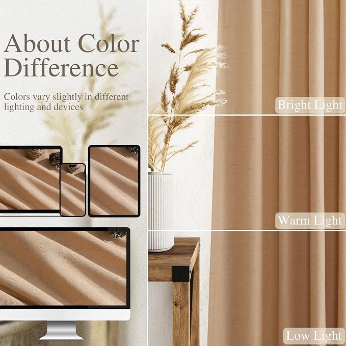 Camel Linen Curtains 84 Inches Long - Image 4