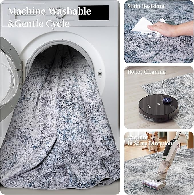 5 Square Area Rug: Washable Low Pile Carpet - Image 6