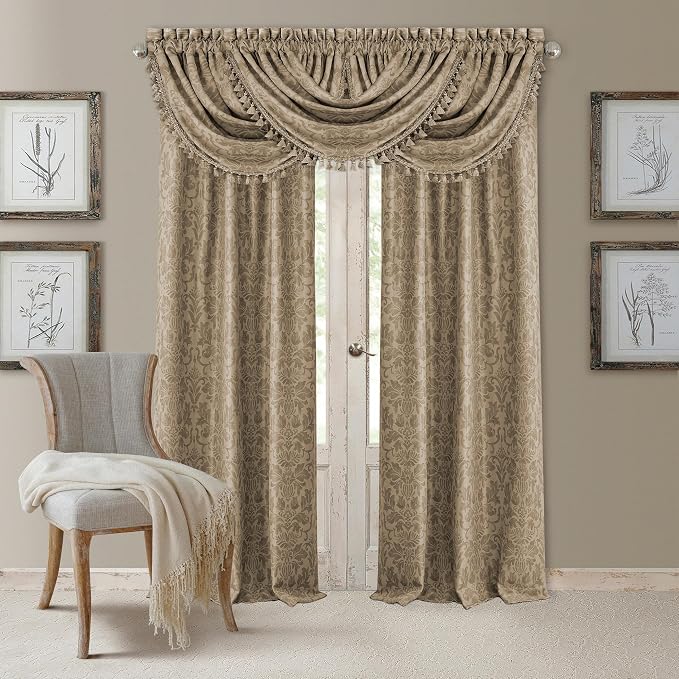 Elrene Home Fashions Antonia Floral Damask Blackout Single Window Curtain Panel - Image 9