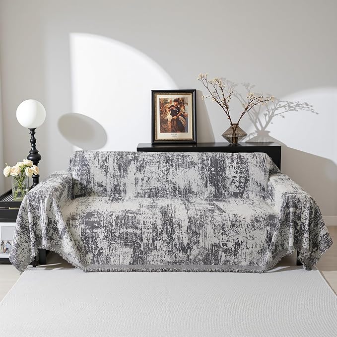 MEETSKY Couch Cover Sectional Sofa Covers Washable Chenille Geometric Abstract - Image 2