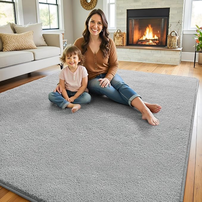 Keeko 4x6 Grey Area Rugs for Bedroom, Soft Modern Living Room Rug Indoor Non - Image 4