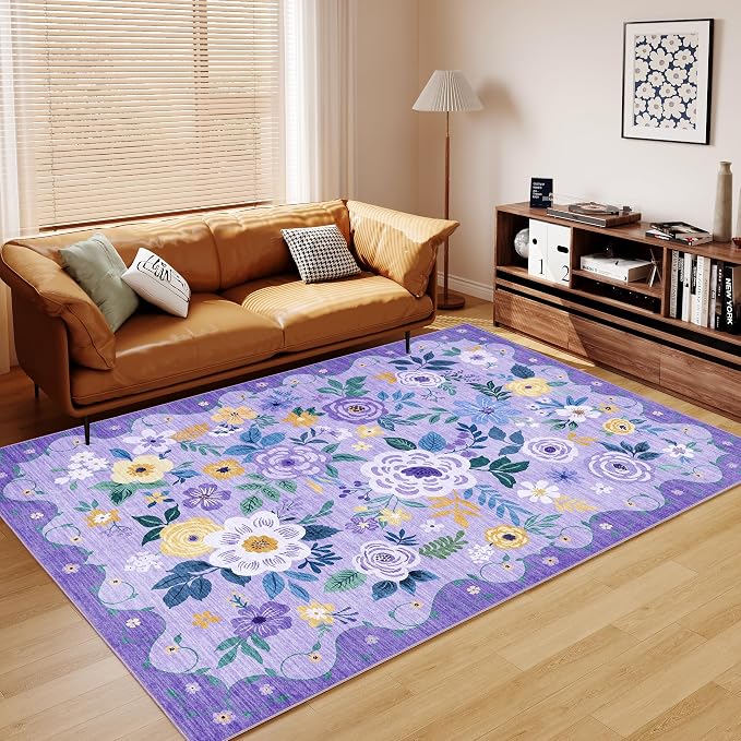 DUKINO 5x7 Area Rug, Floral Rugs - Image 8