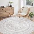cotiled 6x6 Round Area Rug Living Room: Washable Boho Rugs by COTILED