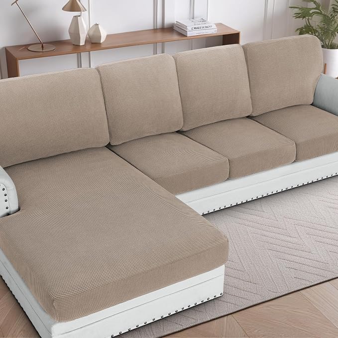 H.VERSAILTEX Sectional Couch Covers 8 Pieces Stretch Sofa Covers by HVERSAILTEX