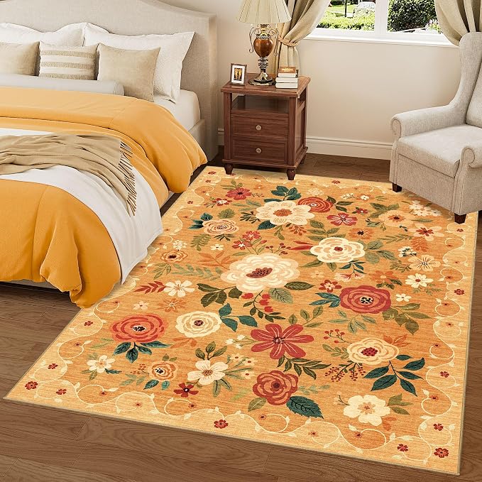 DUKINO 5x7 Area Rug, Floral Rugs - Image 5