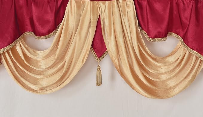 Valarie Fancy Window Valance. 54 x 18 inches. Taffeta Fabric - Image 3