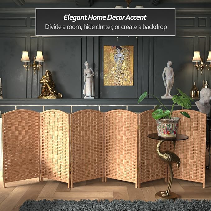 Red Lantern 3 ft. Short Diamond Weave Fiber Folding Screen - Image 2