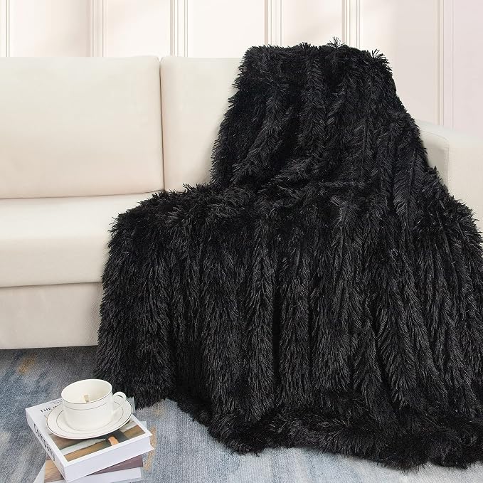 Tuddrom Decorative Extra Soft Faux Fur Blanket Queen Size 80" x 90", Solid - Image 9