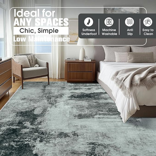 10x14 Area Rugs for Living Room Rug Washable: Abstract Large Rug Indoor Modern - Image 2