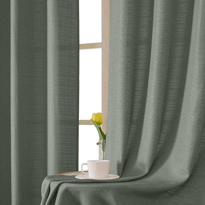 Chyhomenyc Bennet 2-Panel Olive Green Kitchen Curtains - Image 7