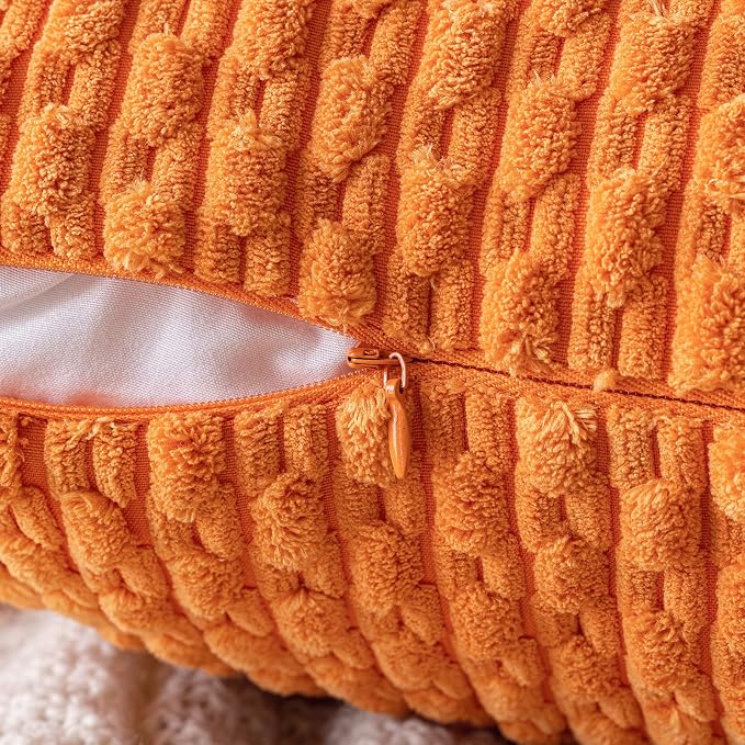 MIULEE Orange Throw Pillow Covers Soft Corduroy Decorative Set of 2 Boho - Image 2
