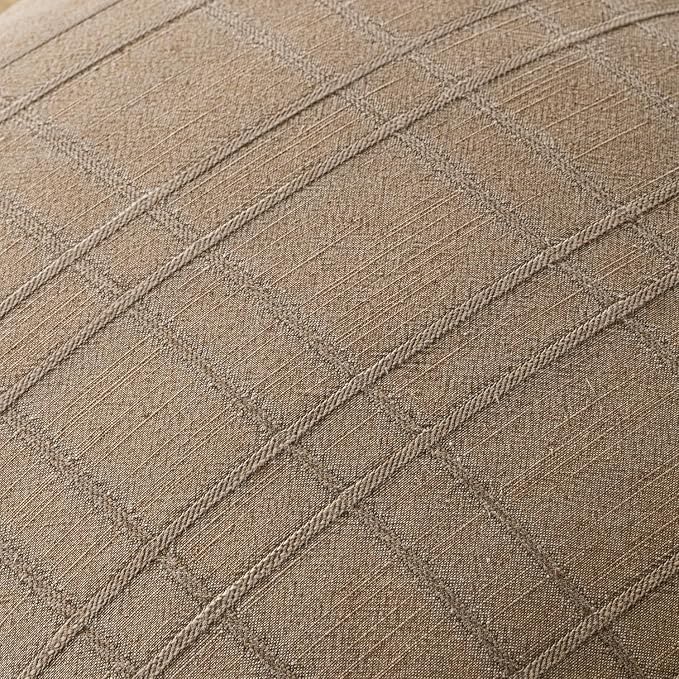 MIULEE Decorative Linen Check Throw Pillow Covers Neutral Farmhouse Vintage - Image 2