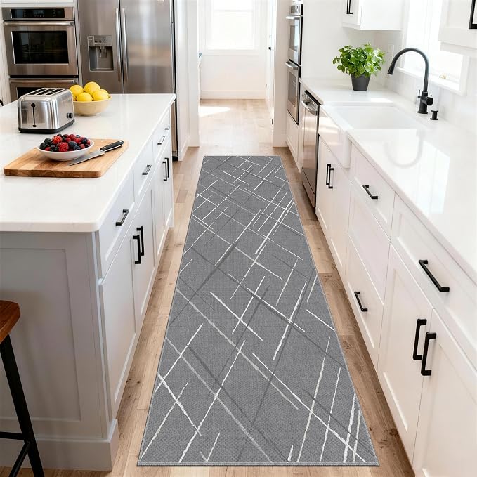 Kitchen Rugs Ultra Non-Slip 2.6x8 Washable Runner Rug Modern Tear and Stain - Image 2