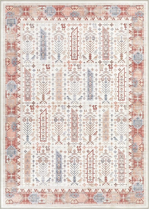 10x12 Area Rug for Living Room- Machine Washable Soft Oriental Vintage Large - Image 9