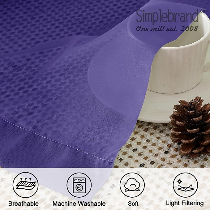 Simplebrand Purple Sheer Curtains 84 Inches Long, Light Filtering Rod Pocket - Image 7
