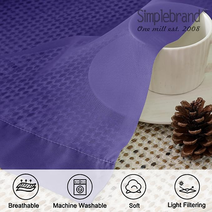 Simplebrand Purple Sheer Curtains 96 Inches Long, Light Filtering Rod Pocket - Image 7