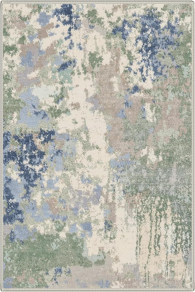 GENIMO 2X3 Washable Modern Doormat, Non-Slip Low Pile Chenille Area Rug - Image 9