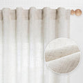 MYSKY HOME Linen Curtains for Sliding Glass Door, Back Tab Semi Sheer Curtain by MYSKYHOME