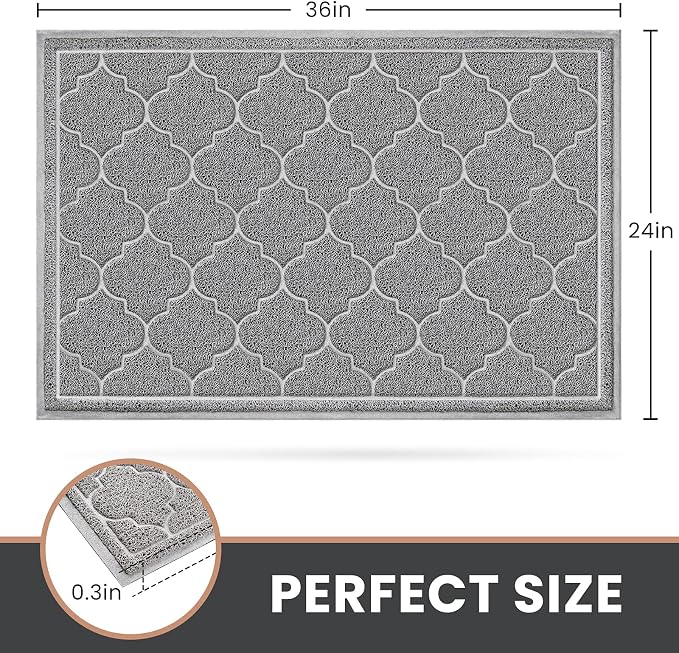 LuxStep Door Mat Large 24x36 Inch Indoor Outdoor Doormat, Non-Slip Low-Profile - Image 2