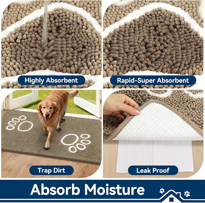 Bcoimo Super Absorbent Dog Door Mat, Pet Rugs - Image 4