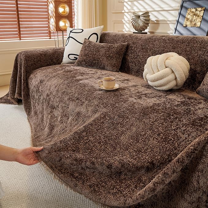 ROOMLIFE Brown Sofa Cover, Vintage Boho Couch Cover - Image 8