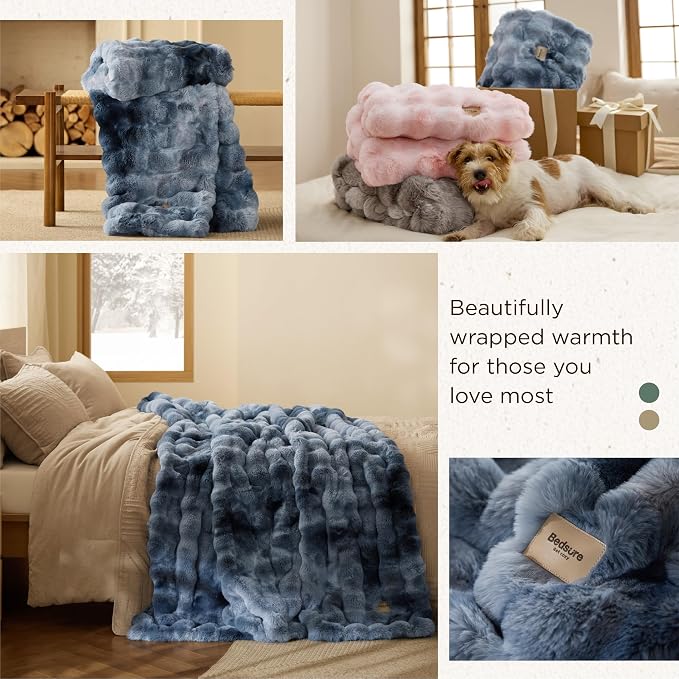 Bedsure GentleSoft Fluffy Fuzzy Twin Blanket, Soft Cozy Fleece Faux Fur Blanket - Image 5