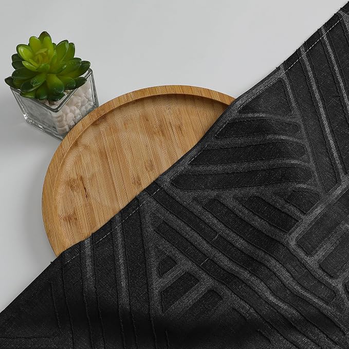 Simplebrand Sheer Black Kitchen Curtains 24 Inch Length Tier Curtains 2 Panels - Image 7