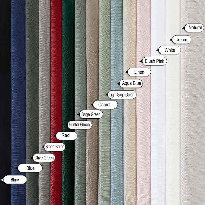 Chyhomenyc Light Filtering Curtains 96 Inch Length 2 Panels Set, Faux Linen - Image 8