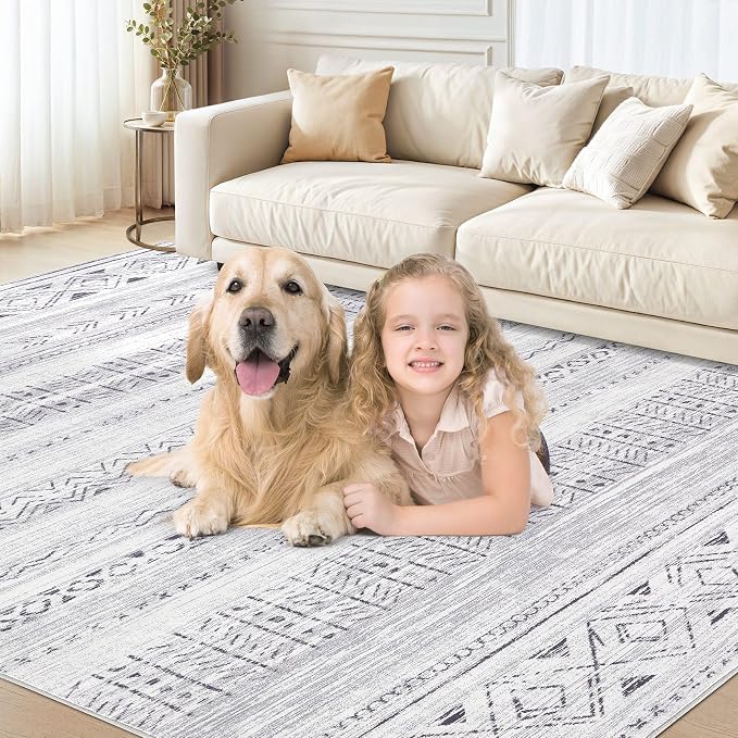 cotiled 5x8 Area Rug Living Room: Washable Boho Rugs - Image 4