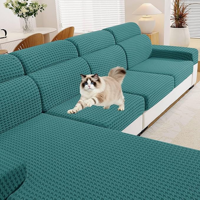 MAXIJIN Couch Cushion Covers for Sectional Sofa, Stretch Sofa Cushion Cover by MAXIJIN