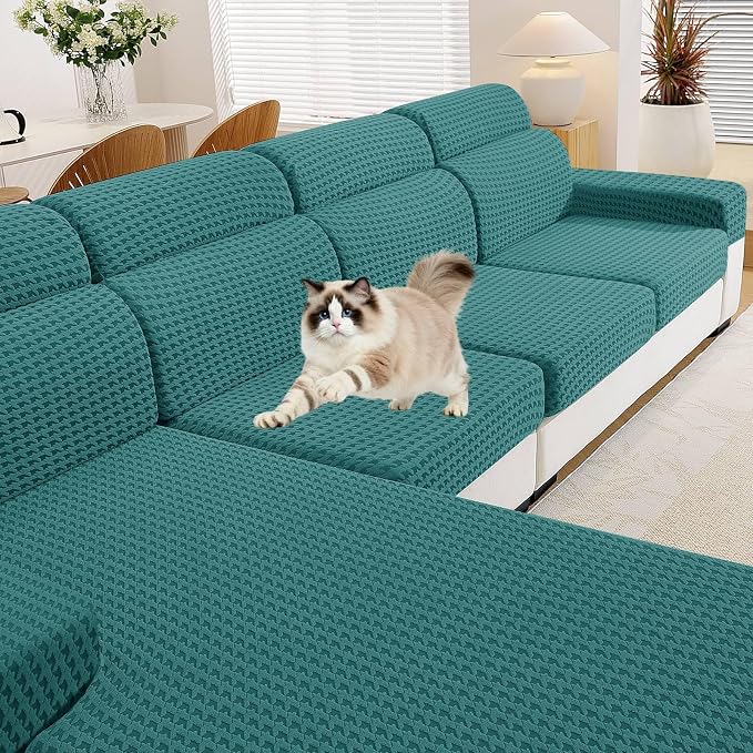 MAXIJIN Couch Cushion Covers for Sectional Sofa, Stretch Sofa Cushion Cover by MAXIJIN