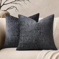 ZeeMart Fine-Textured Throw Pillow Covers Set of 2, 20x20 Inch Navy, Soft by ZEEMARTONLINE