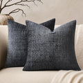 ZeeMart Fine-Textured Throw Pillow Covers Set of 2, 18x18 Inch Navy, Soft by ZEEMARTONLINE