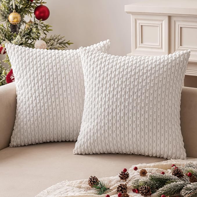 MIULEE Christmas Throw Pillow Covers Soft Corduroy Decorative Set of 2 Boho by MIULEE
