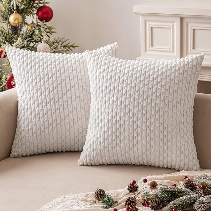 MIULEE Christmas Throw Pillow Covers Soft Corduroy Decorative Eruo Sham Set of by MIULEE