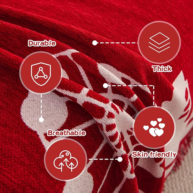 MEETSKY Christmas Couch Cover Red Sofa Slipcover - Image 3
