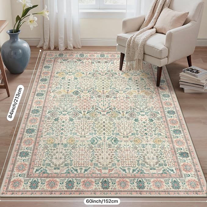Bavni Area Rugs for Living Room, 5x7 Area Rugs Non-Slip Washable，Ultra-Thin - Image 2