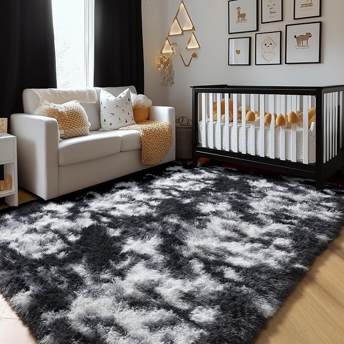 Amdrebio Black White Grey Area Rugs - Image 8