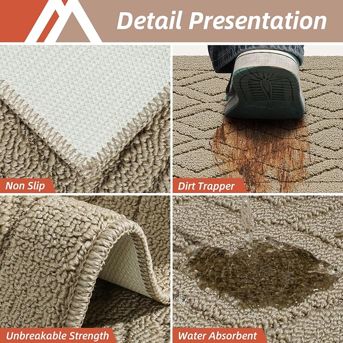 COSY HOMEER 48x20 Inch/30X20 Inch Kitchen Rug Mats Made of 100% Polypropylene 2 - Image 6