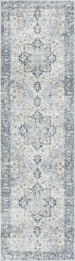 GENIMO Runner Rug 2'6''x8, Non Slip Vintage Hallway Runner Rugs, Low Pile - Image 9